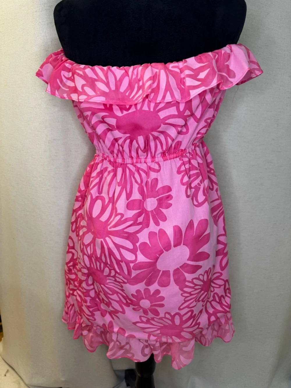 Lilly Pulitzer Petula Strapless Ruffle Floral Mini Dress M - Picture 4 of 11